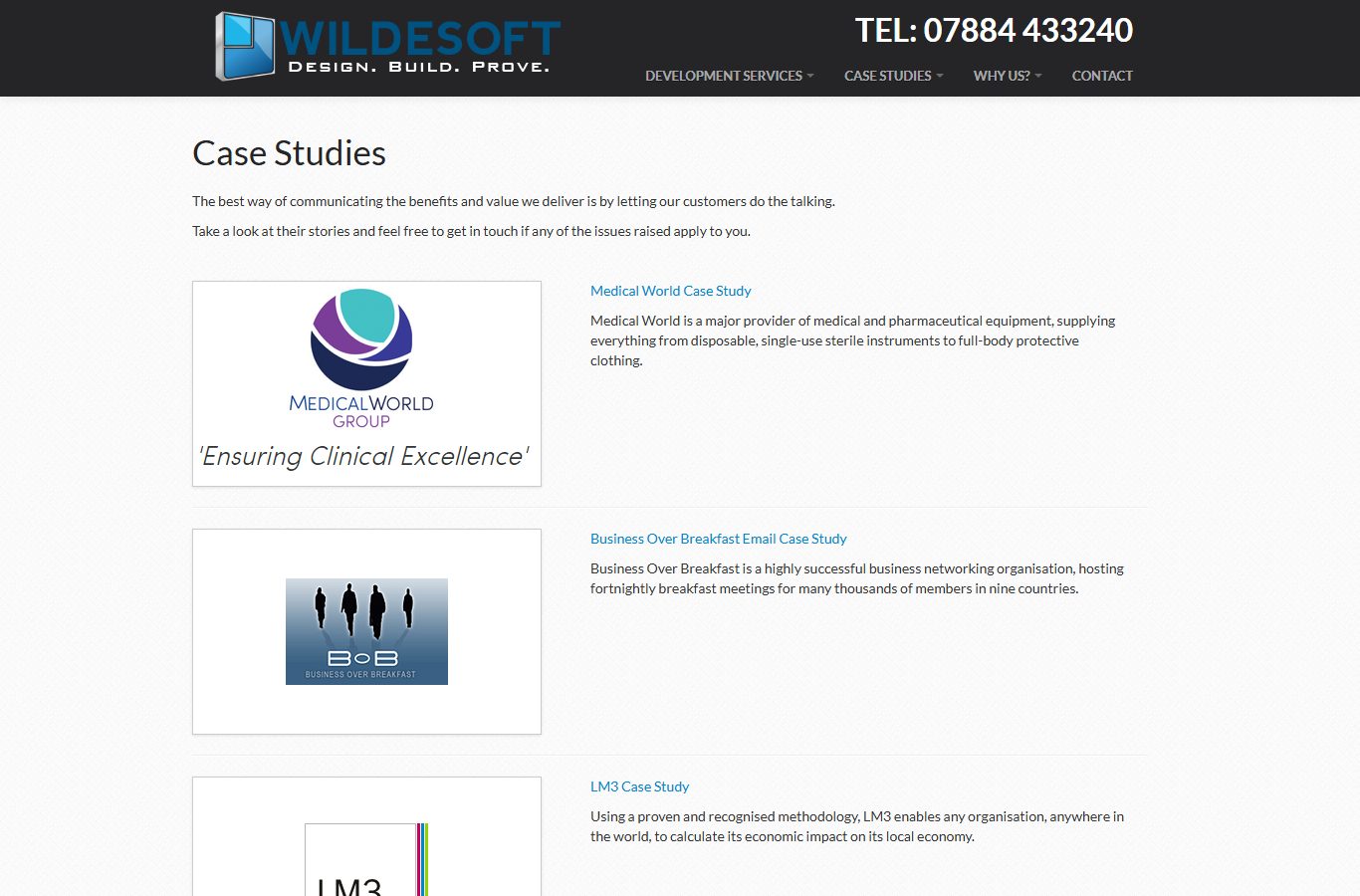 Before: The case studies section